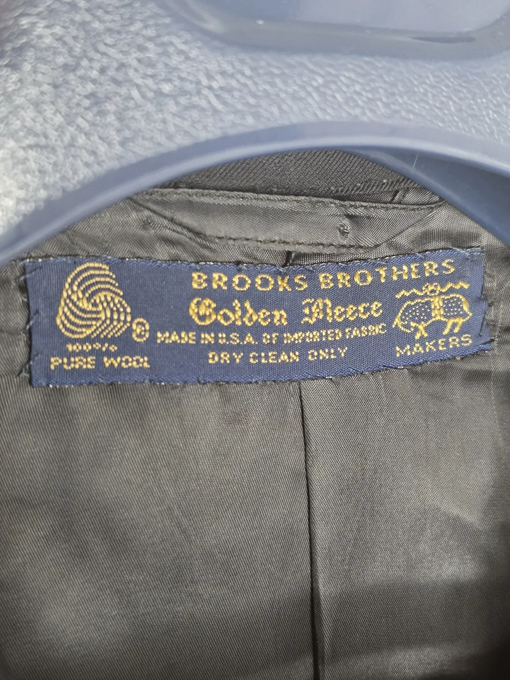 Brooks Brothers Golden Fleece 100% Wool Navy Or Black Blazer W/ Gold Buttons 44R